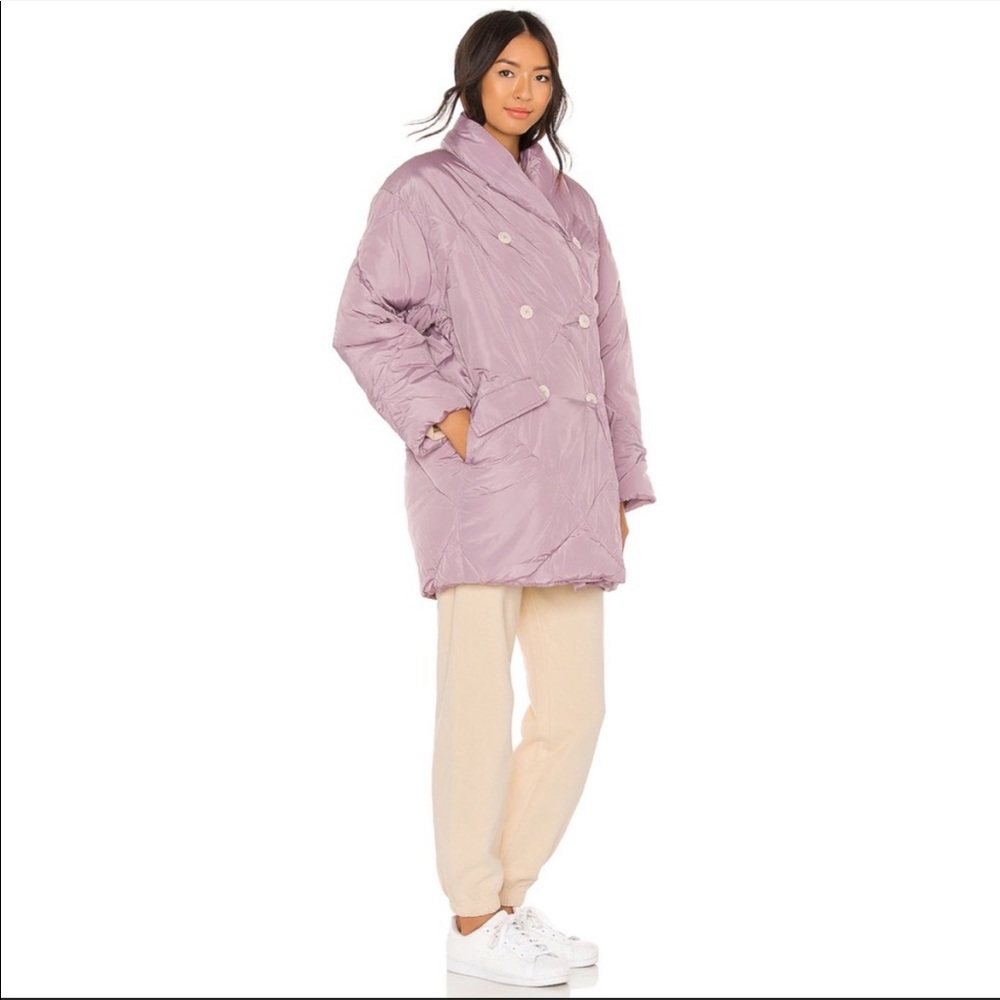Free People Oversized Quilted Puffer Jacket in Dusty Lavender